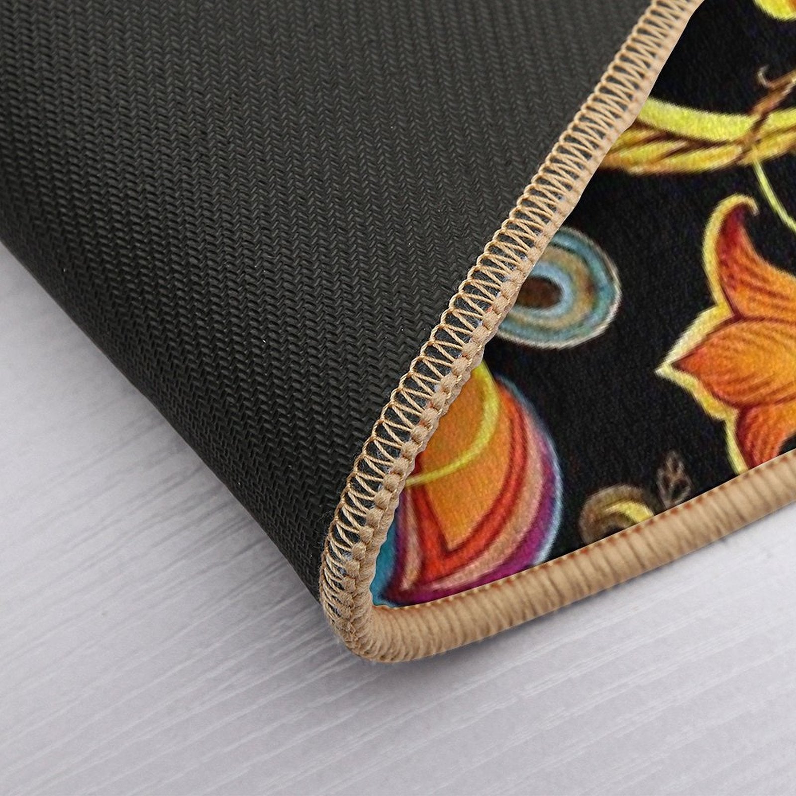 Vintage Golden Chains, Gold Flower,  High-Traffic Bath Mat