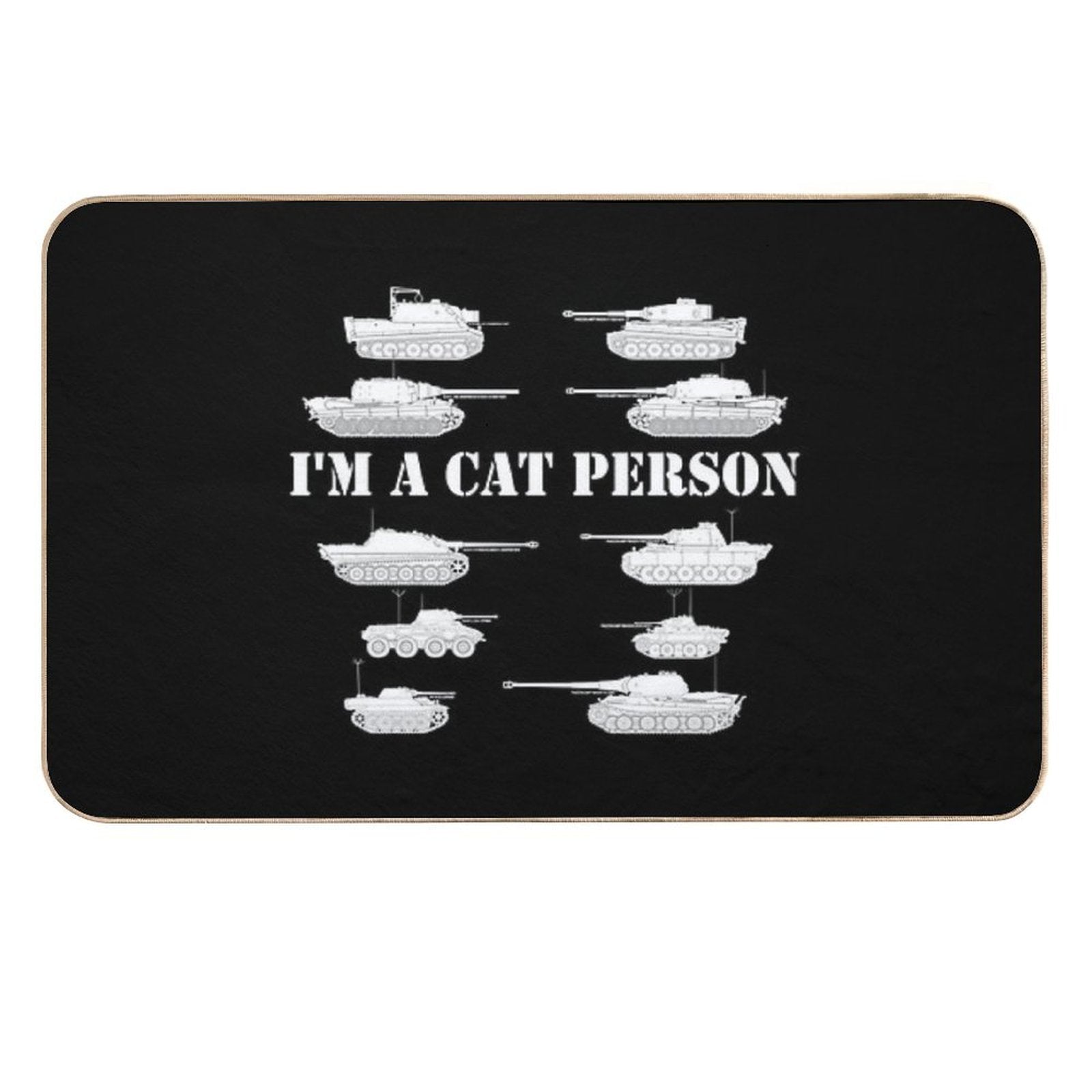 Im A Cat Person Ww2 10 German Tanks  Fade-Resistant Bath Mat