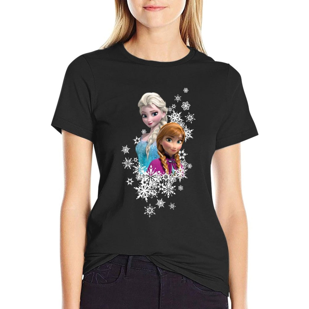 Disney Frozen Anna And Elsa Snowflakes  Relaxed-fit T-Shirt