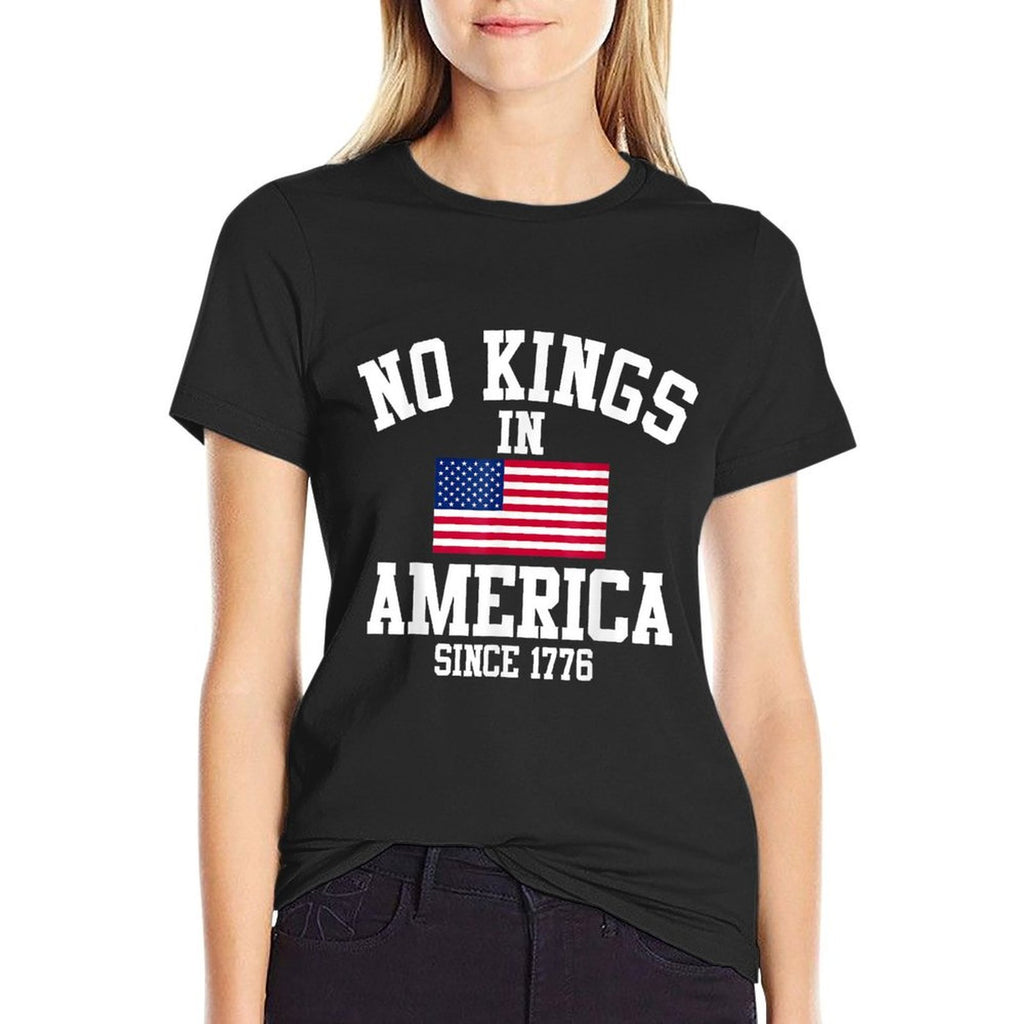 No Kings In America Since 1776 Retro American Patriotic  Slim-fit Cut T-Shirt