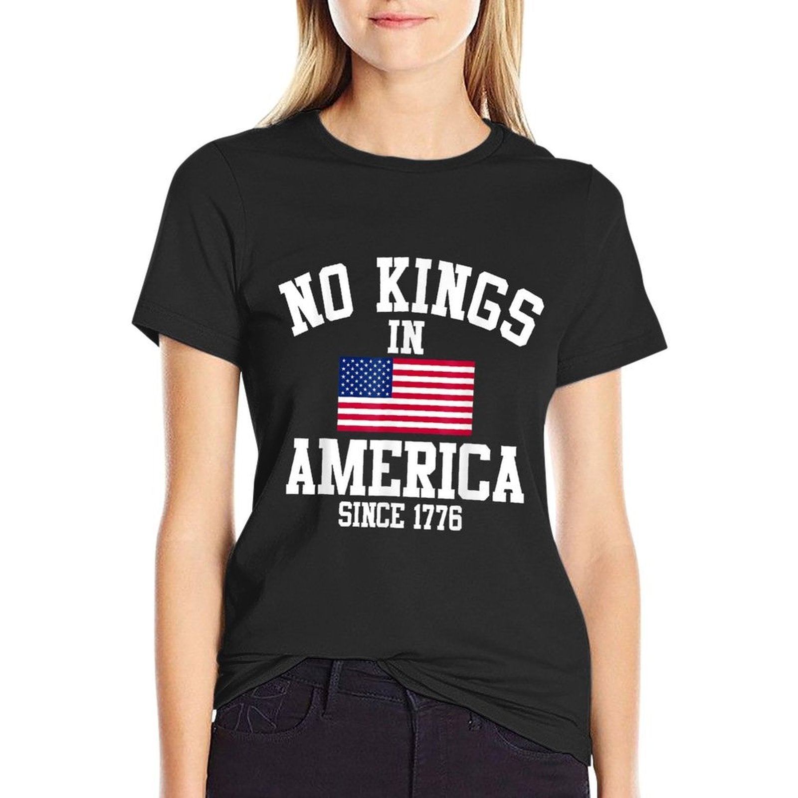 No Kings In America Since 1776 Retro American Patriotic  Slim-fit Cut T-Shirt
