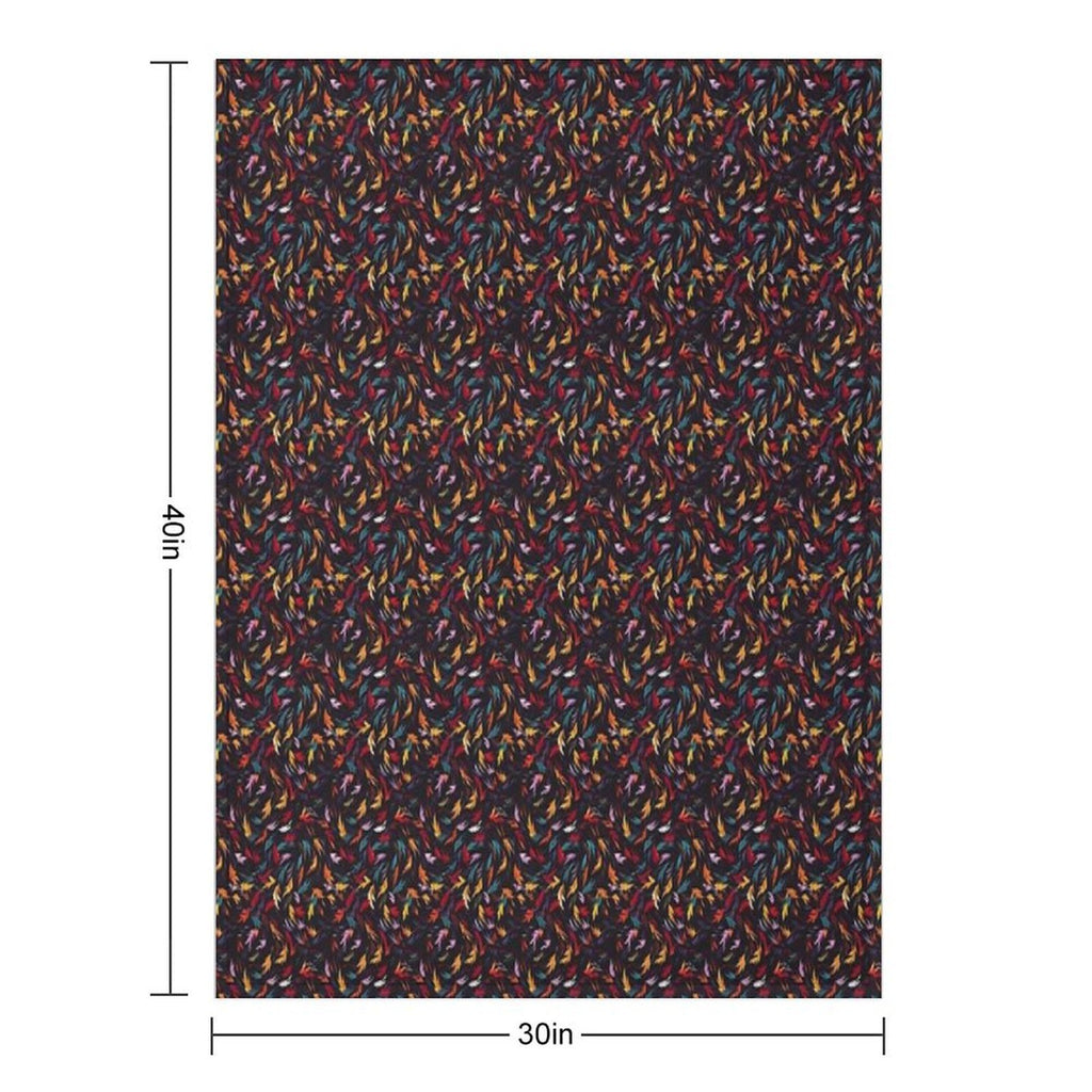 Colorful Leaf Swirl Lightweight Throw Blanket