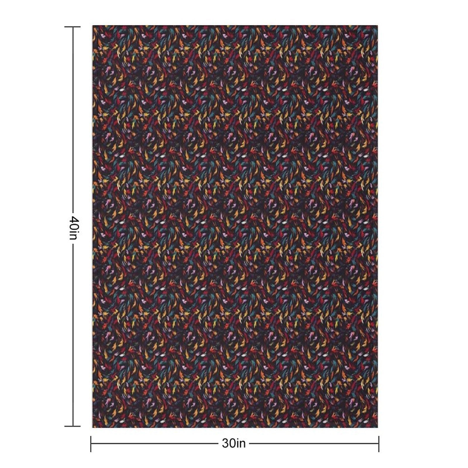 Colorful Leaf Swirl Lightweight Throw Blanket