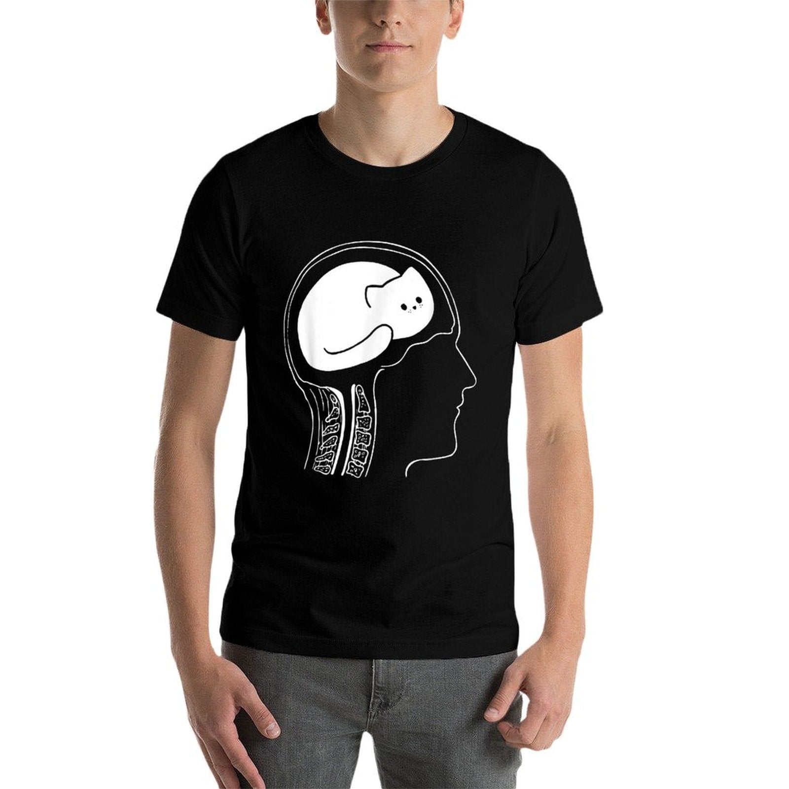 Funny Cat Brain Meme Joke Graphic  Affordable Price T-Shirt