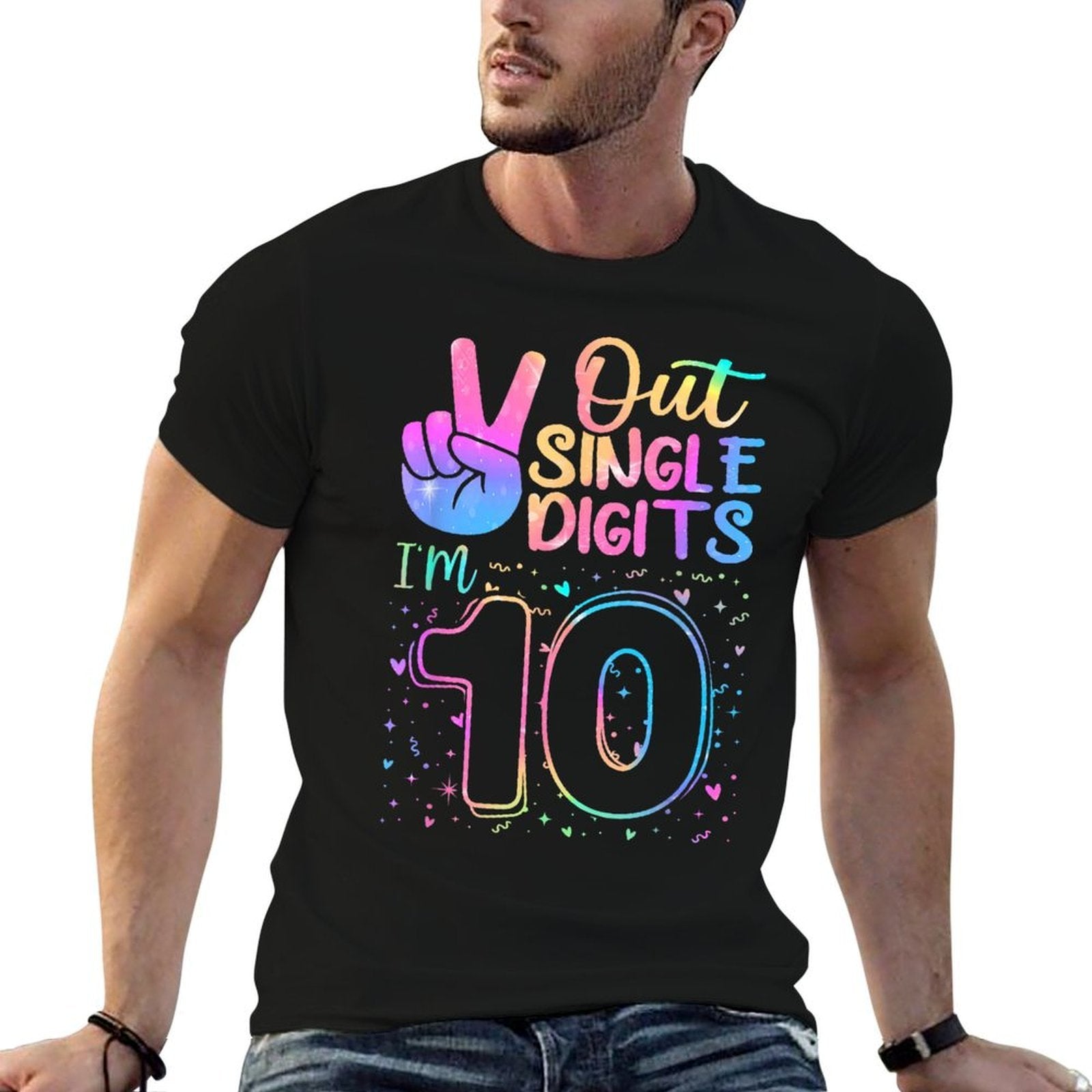 Peace Out Single Digits I'm 10 Year Old 10 Birthday Girl  Moisture-wicking T-Shirt