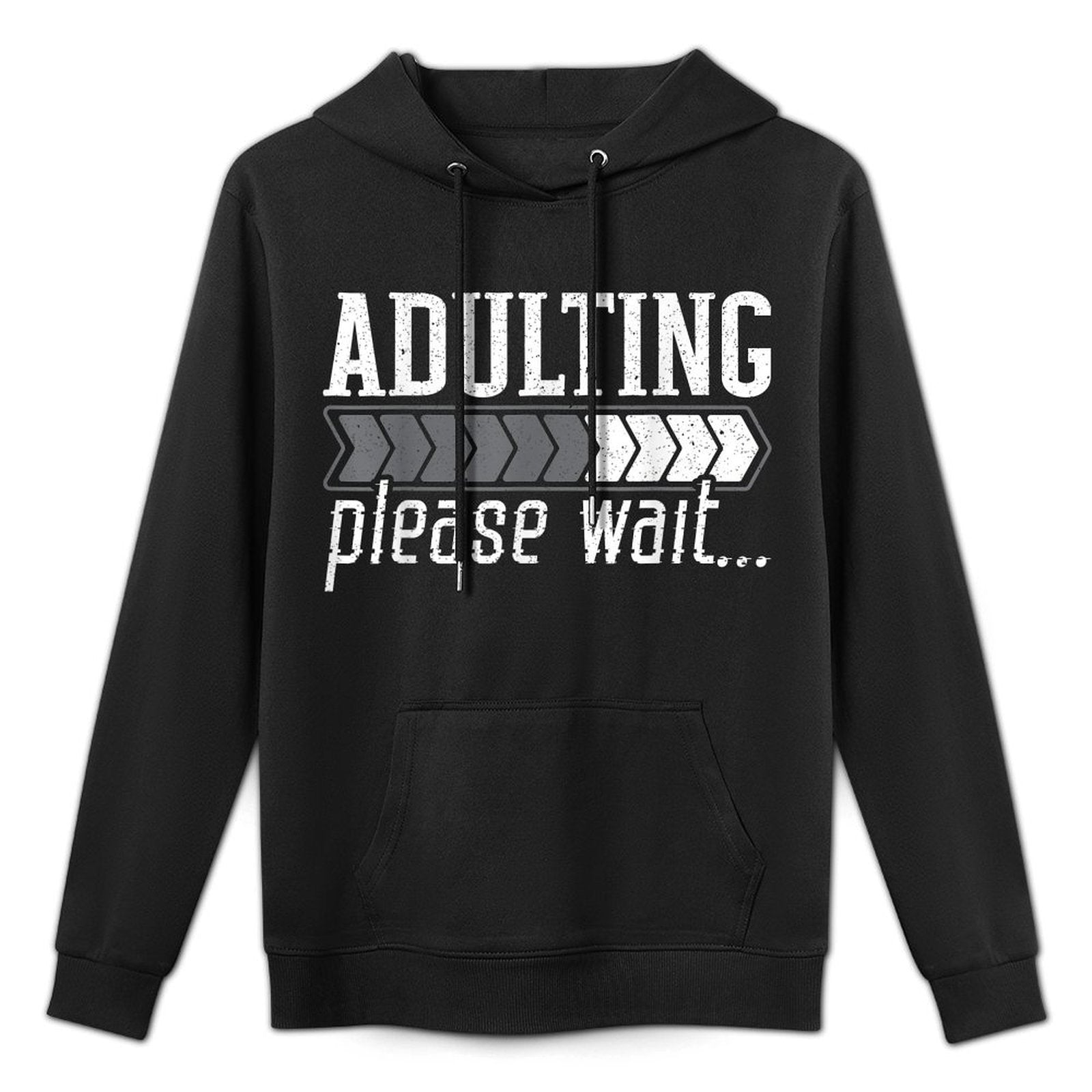 Adulting Please Wait Design Loading Happy 18th Birthday Shrink-Resistant Hoodie
