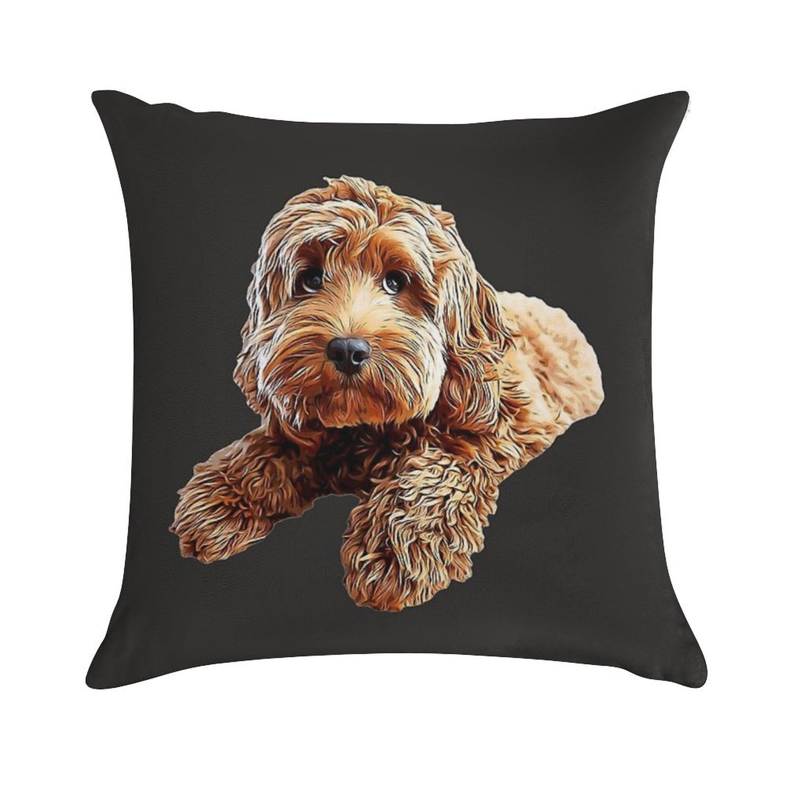 Doodle Cockerpoo Cockapoo Spoodle Cute Puppy Dog Soft Easy Maintenance Throw Pillow
