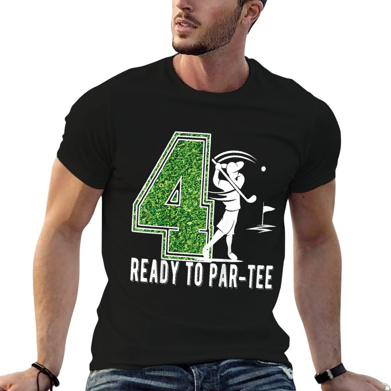 Kids 4th Birthday Golfer Boy Four Year Old Golf Player Comfortable T-Shirt