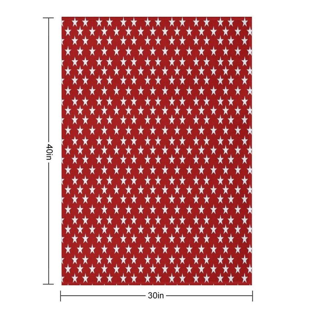 Red with Stars Plush Throw Blanket