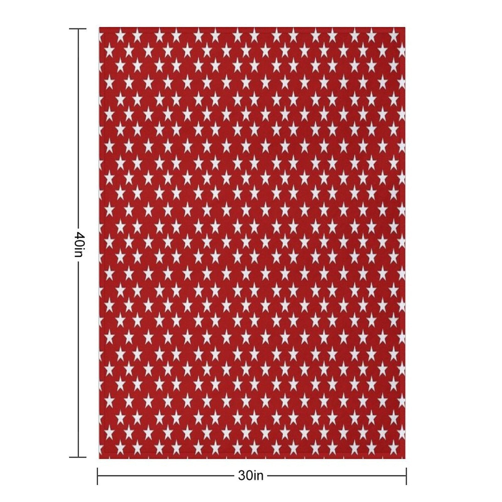 Red with Stars Plush Throw Blanket
