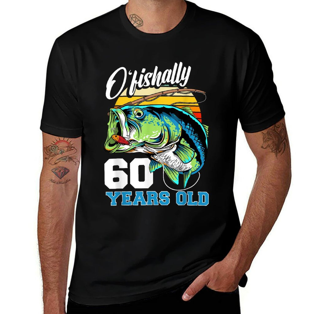 Ofishally 60 Years Old Fisherman 60th Birthday Fishing  Moisture-wicking T-Shirt