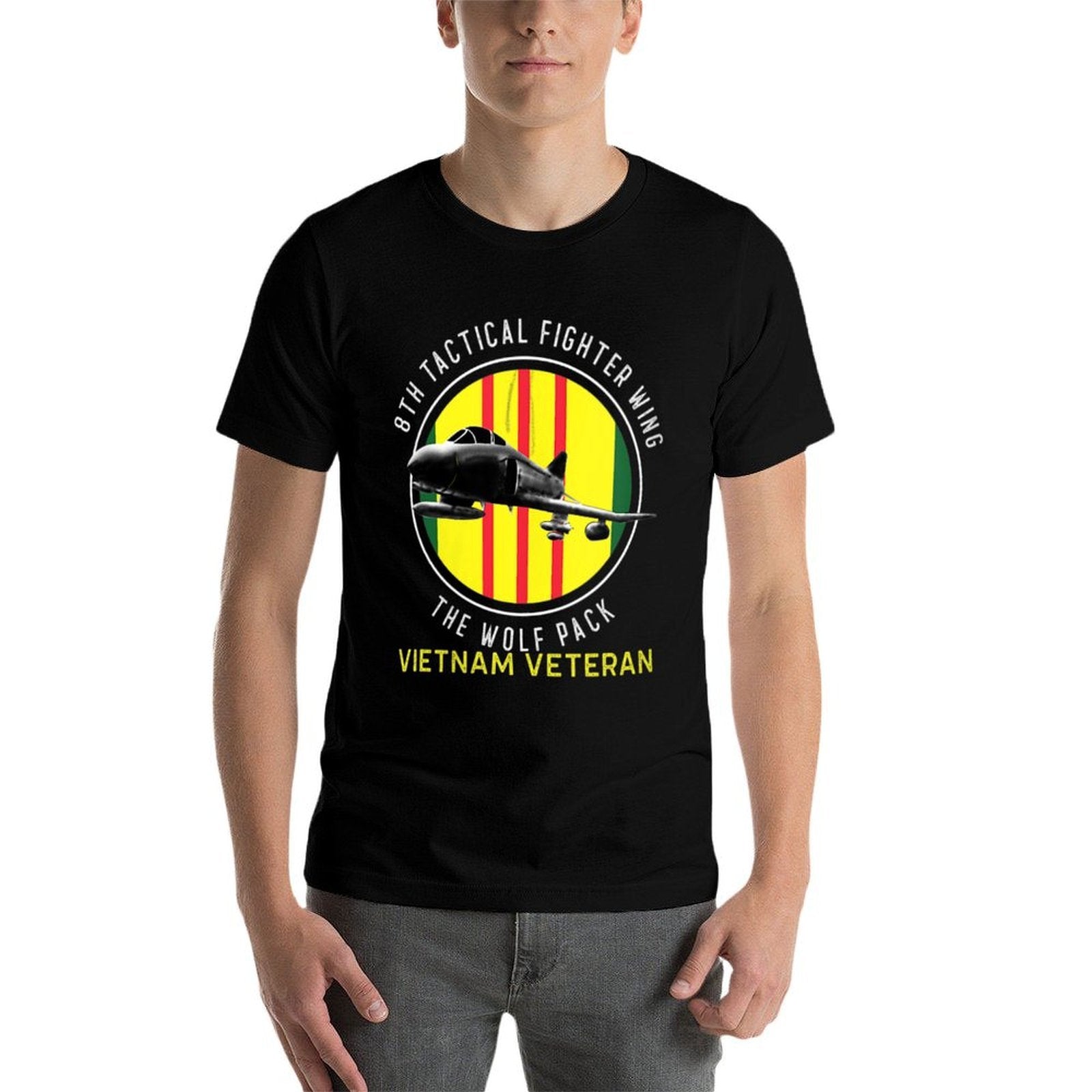 Womens 8th TAC Fighter Wing "Wolf Pack" Vietnam Veteran F-4  Tagless Design T-Shirt