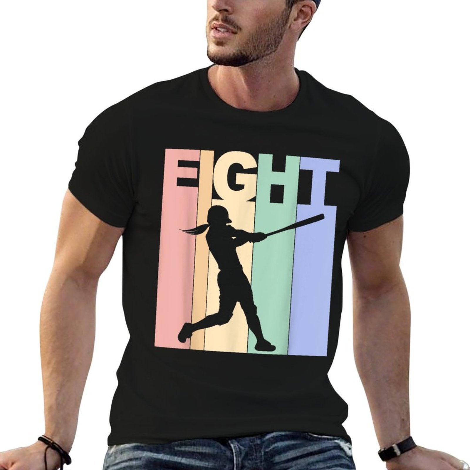 Vintage 8th Birthday Softball Girls 8 Year Old Birthday  Eco-friendly Material T-Shirt