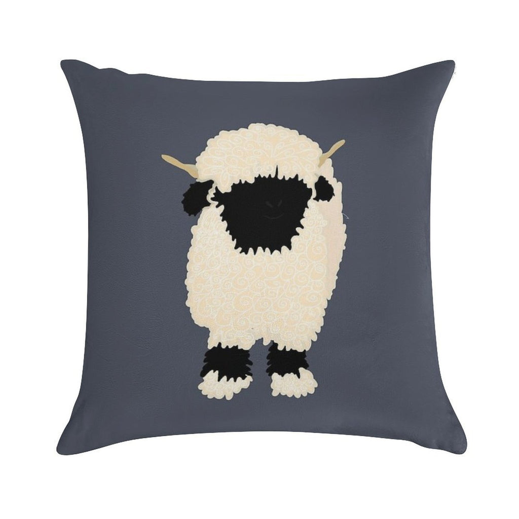Black Nose Valais Sheep Soft Luxury Feel Throw Pillow