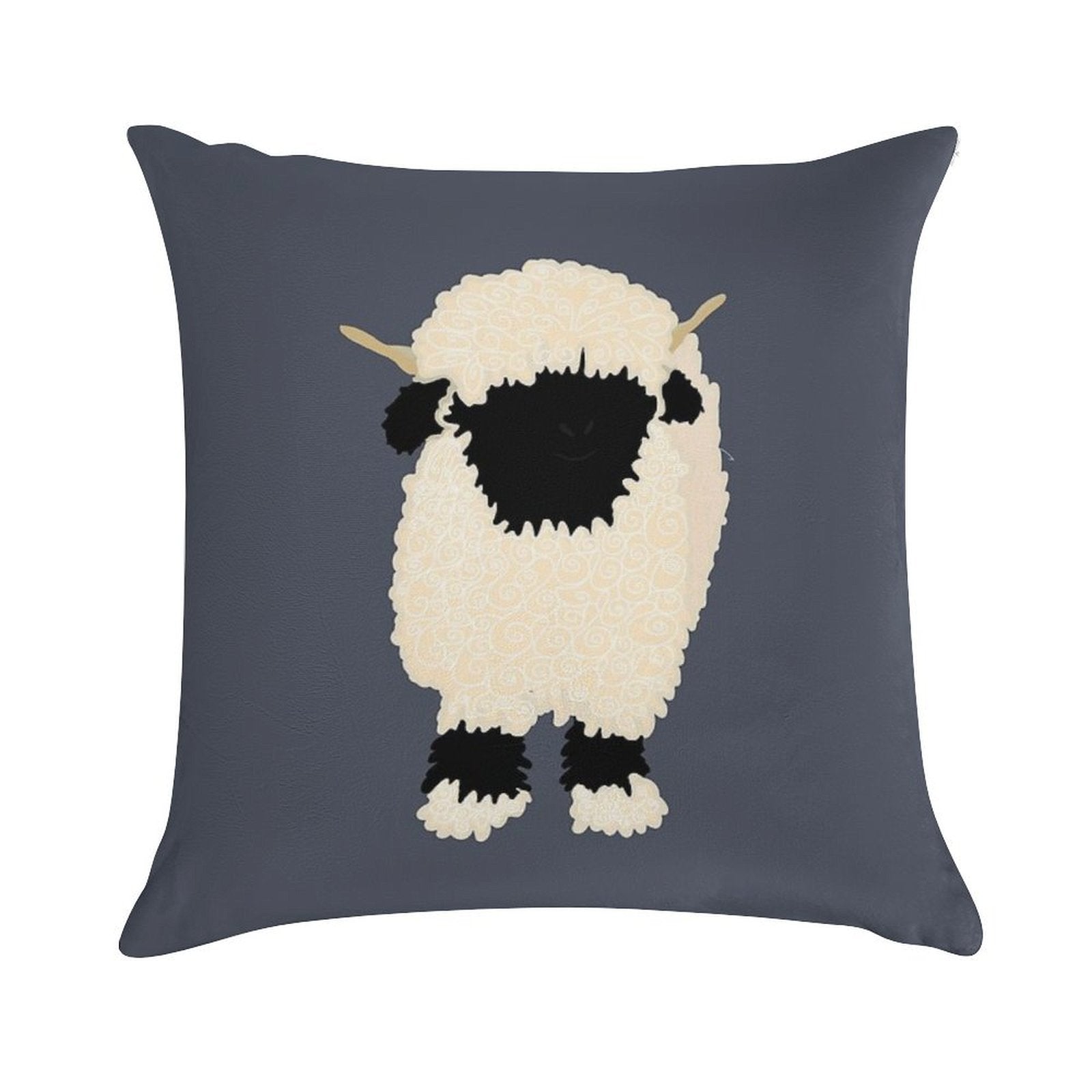 Black Nose Valais Sheep Soft Luxury Feel Throw Pillow