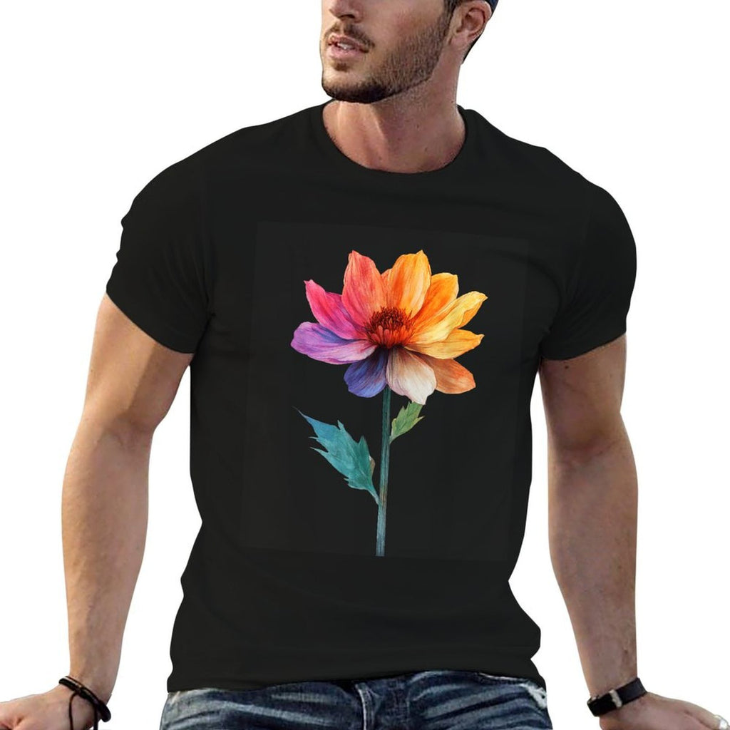Vibrant Watercolor Flower Botanical Design  Slim-fit Cut T-Shirt