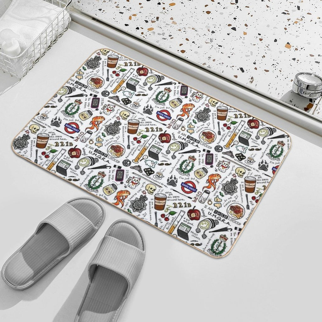 Sherlock Collage (color)  Toxin-Free Bath Mat