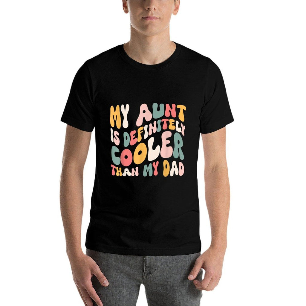 Girl My Aunt Is Cooler Than My Dad Niece  Ribbed Collar T-Shirt