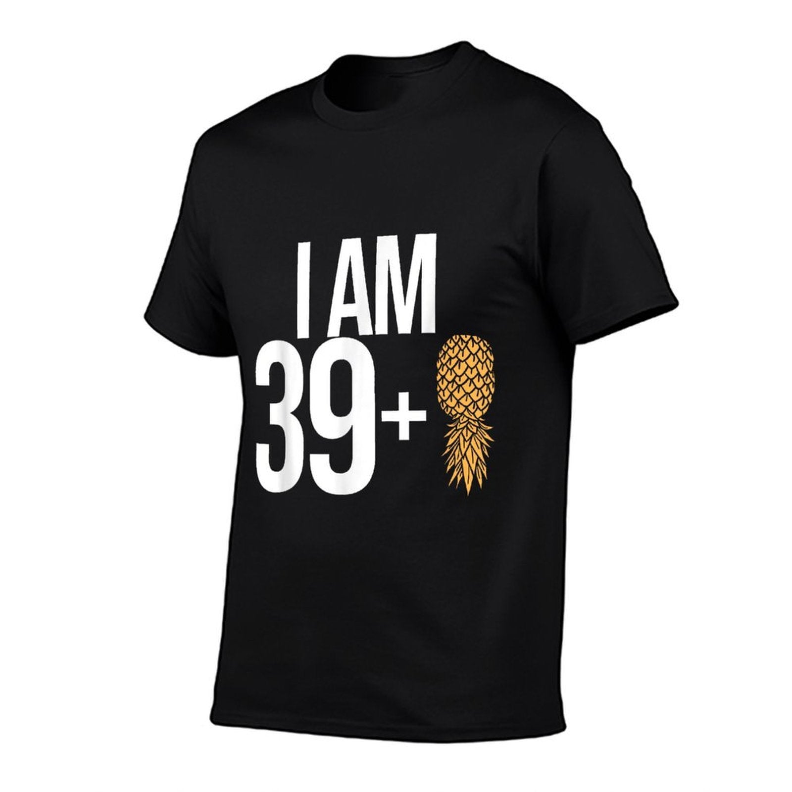 I Am 39 + 1 Pineapple 40 Years Old Swinger 40th Birthday  Ribbed Collar T-Shirt