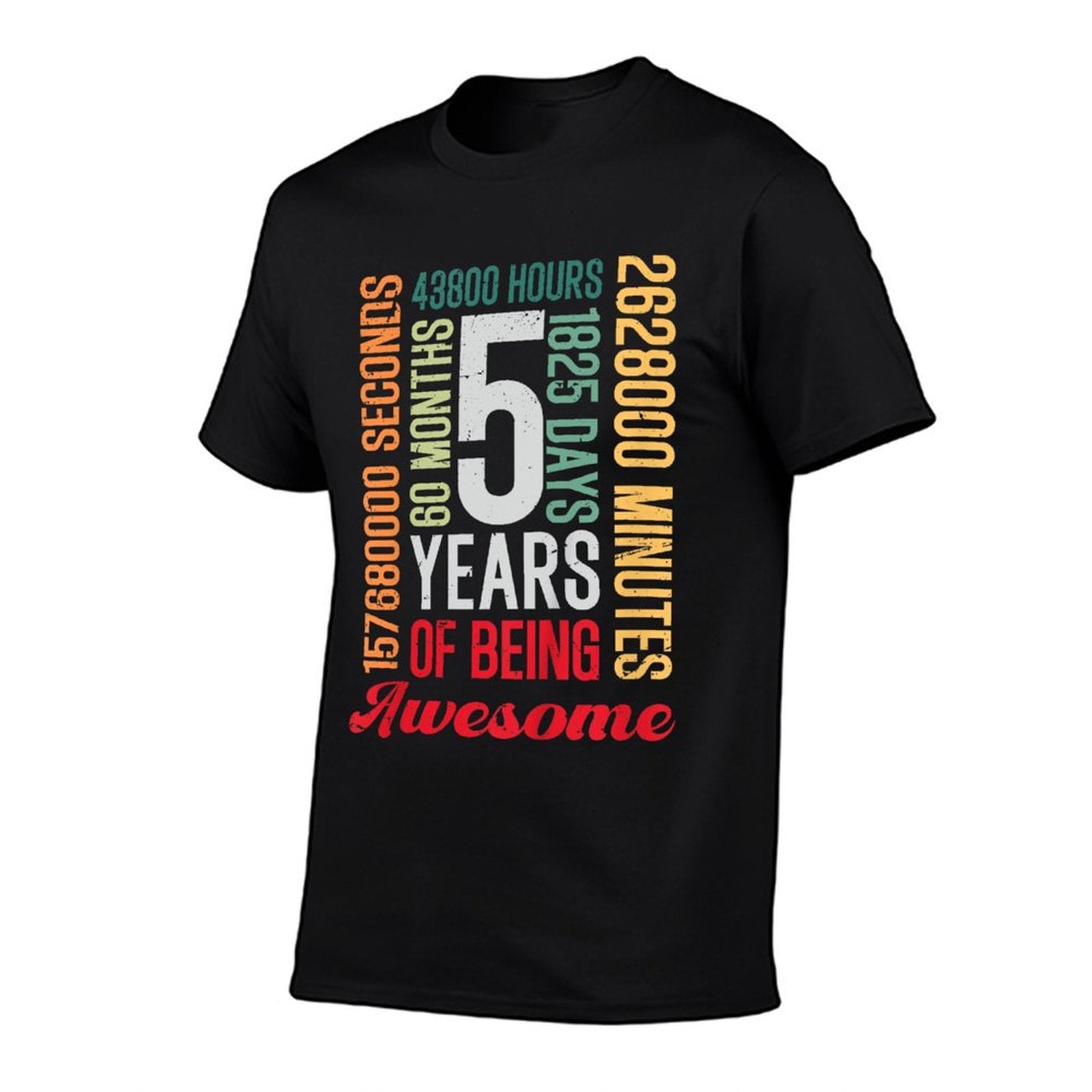 Kids 5th Birthday 5 Years Old Vintage Retro 60 Months Boy Girl  Stretchy T-Shirt