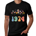 Vintage 50 Years Old Made in 1974 Wildflowers 50th Birthday  Polyester Blend T-Shirt