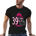I Am 39 Plus 1 Middle Finger Pink Crown Women 40th Birthday  High-quality Stitching T-Shirt