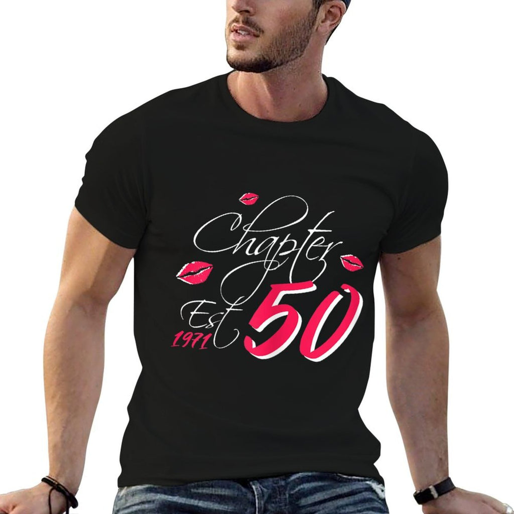 Womens Chapter 50 Est 1971 Women's 50th Birthday Beautiful Design  Easy-care T-Shirt