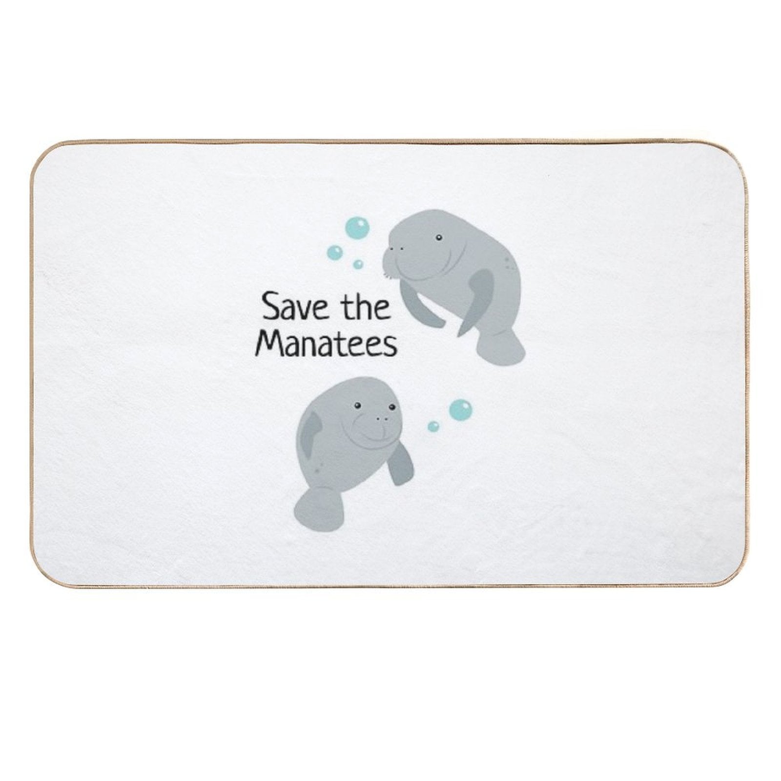Save The Manatees  Anti-Trip Bath Mat