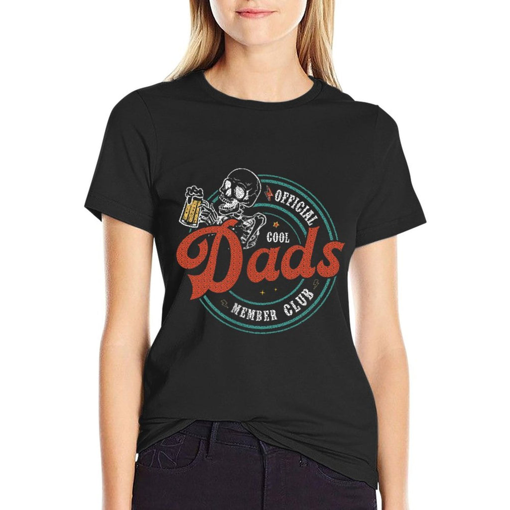 Official Member Cool Dads Club Skeleton Fathers Day  Summer-ready Fabric T-Shirt