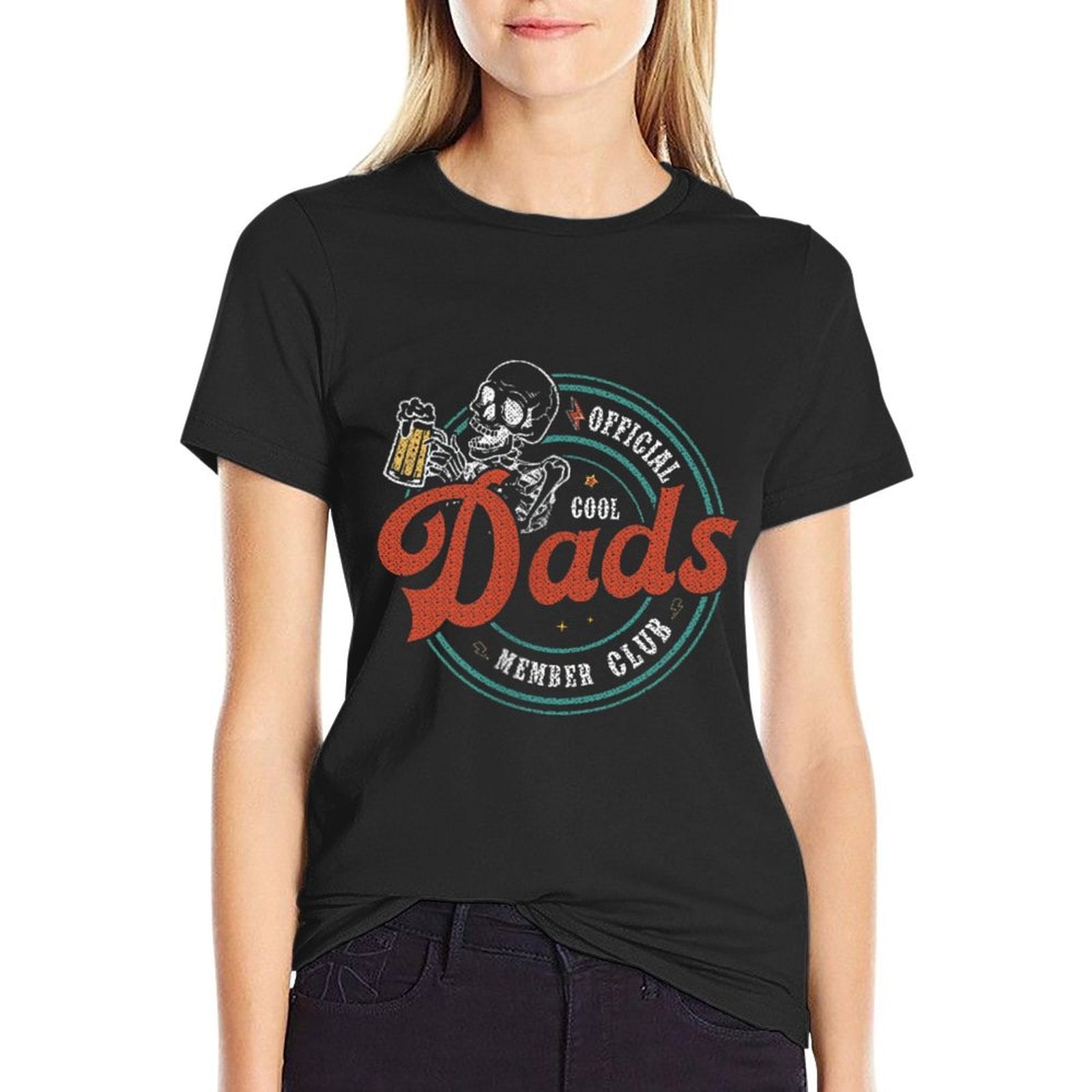 Official Member Cool Dads Club Skeleton Fathers Day  Summer-ready Fabric T-Shirt