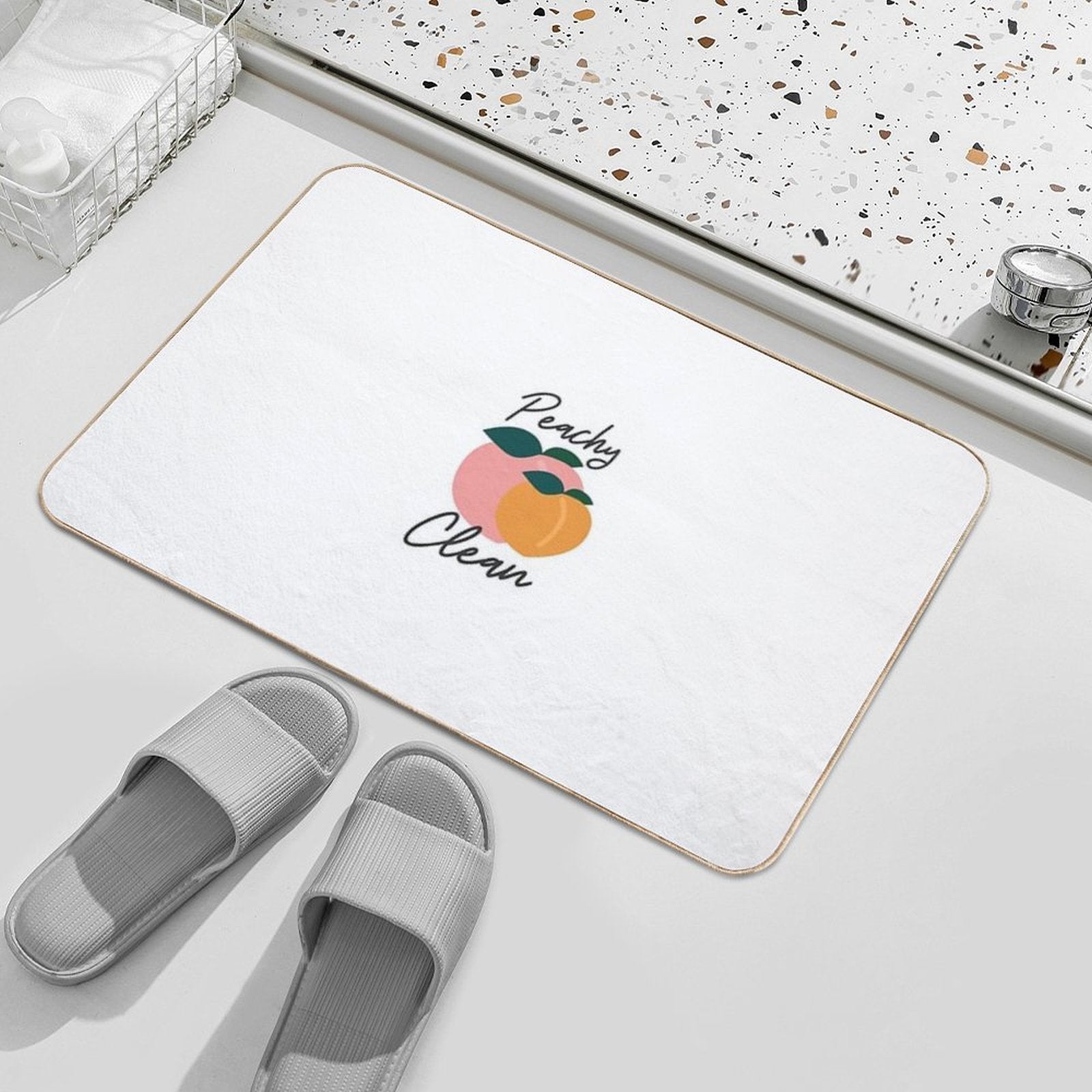 Peachy Clean Bathroom Printable  Non-Slip Bath Mat