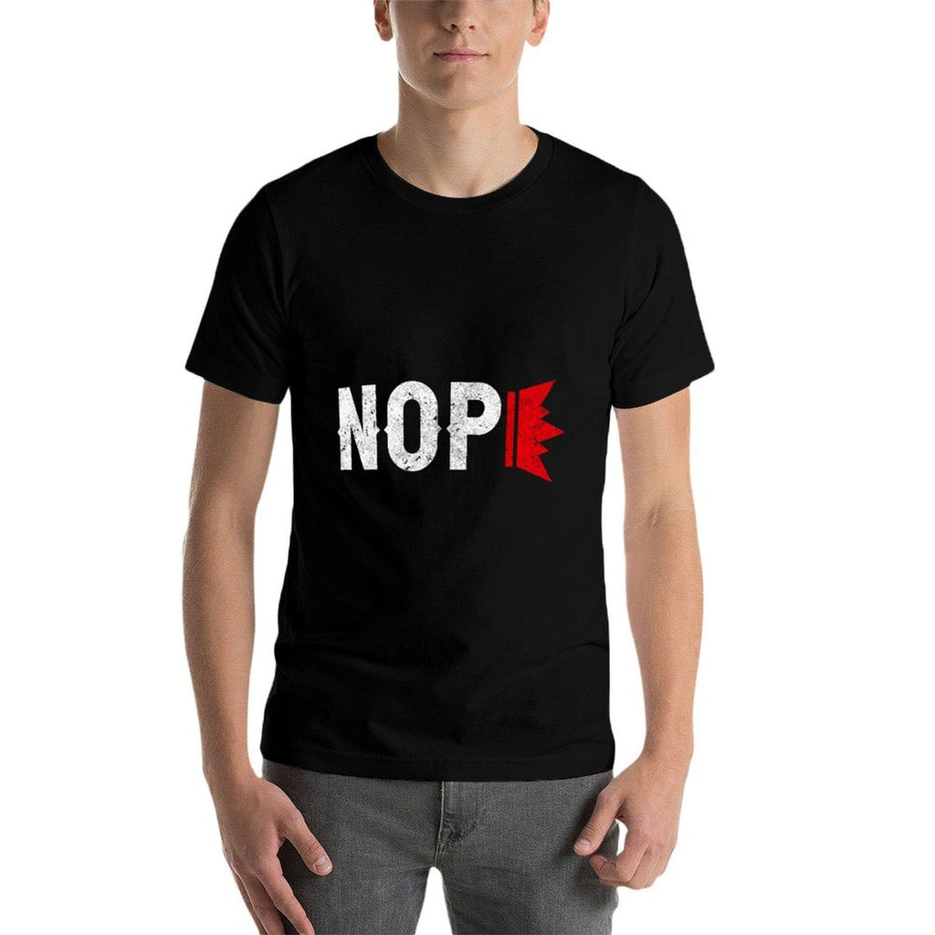 No Kings Nope Protest Sign Horizontal  Rolled Sleeves T-Shirt