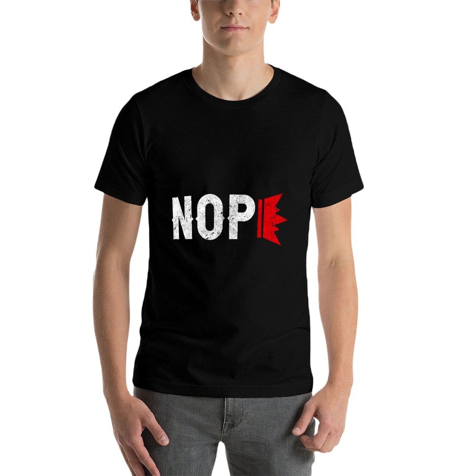 No Kings Nope Protest Sign Horizontal  Rolled Sleeves T-Shirt