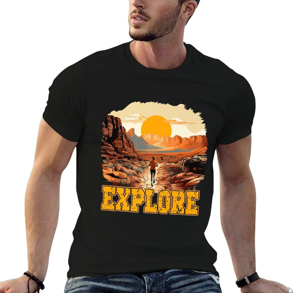 Explore Trail Running Desert Landscape Premium  Stretchy T-Shirt