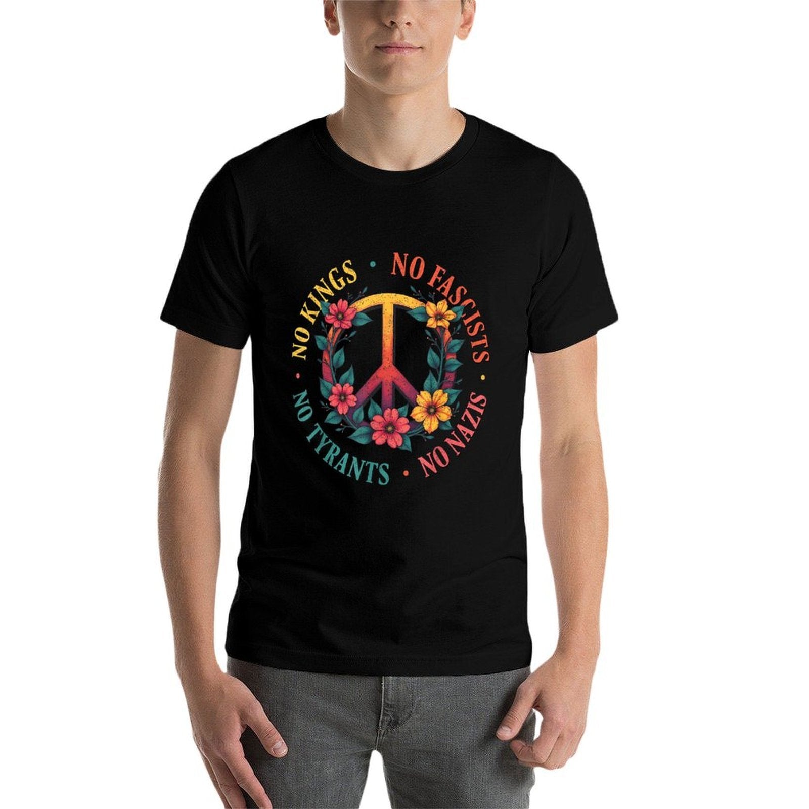 No Kings in America No Fascists Resist Trump 4th July  Wrinkle-resistant T-Shirt