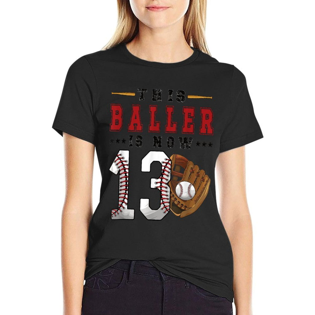 13th Birthday Baseball Boy Thirteen Year Old Baseball Player  Durable T-Shirt