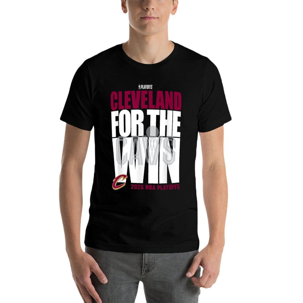 NBA Official Cleveland Cavaliers For The Win 2025 Playoffs  Easy-care T-Shirt