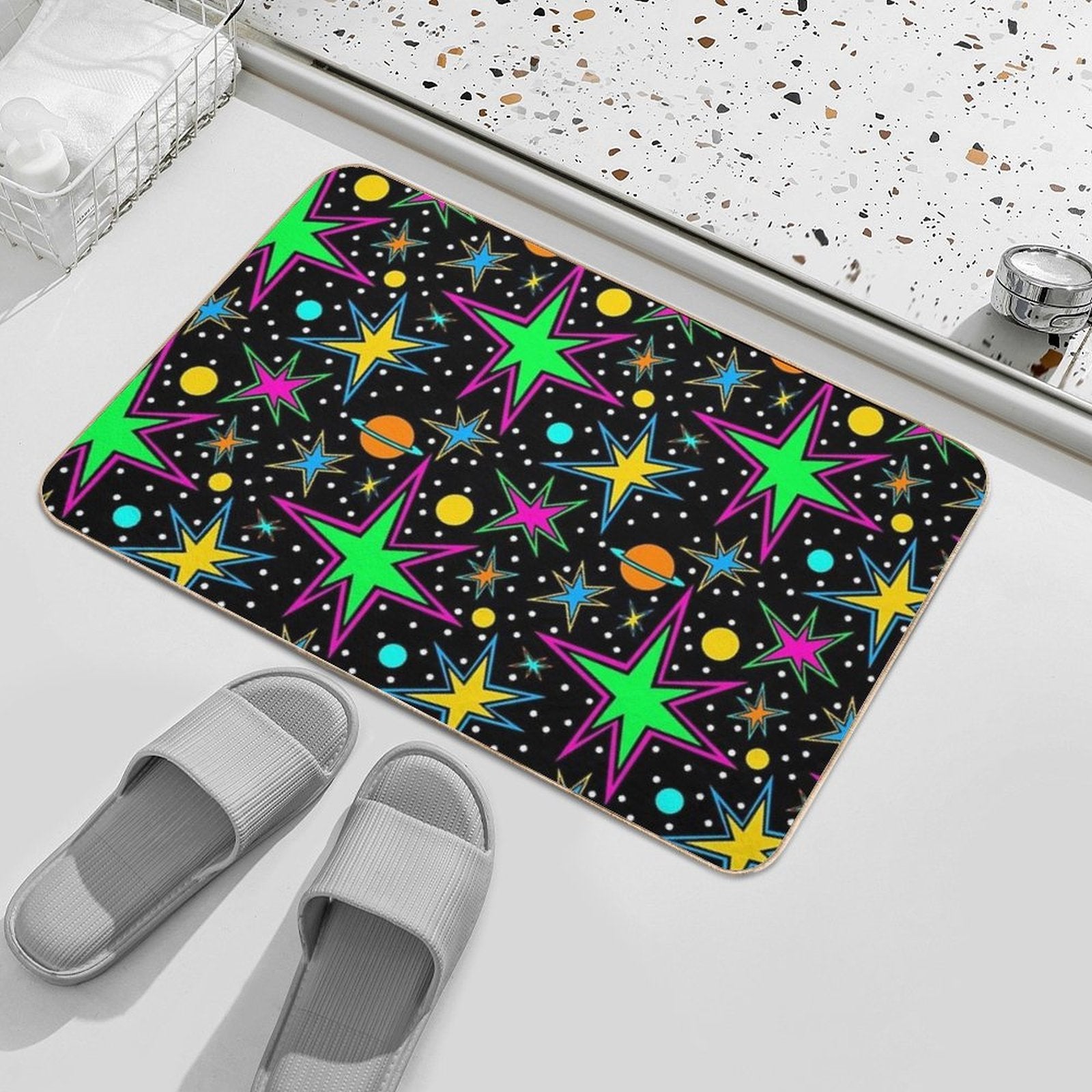 Super Nova Arcade Carpet Pattern  Multi-Purpose Bath Mat