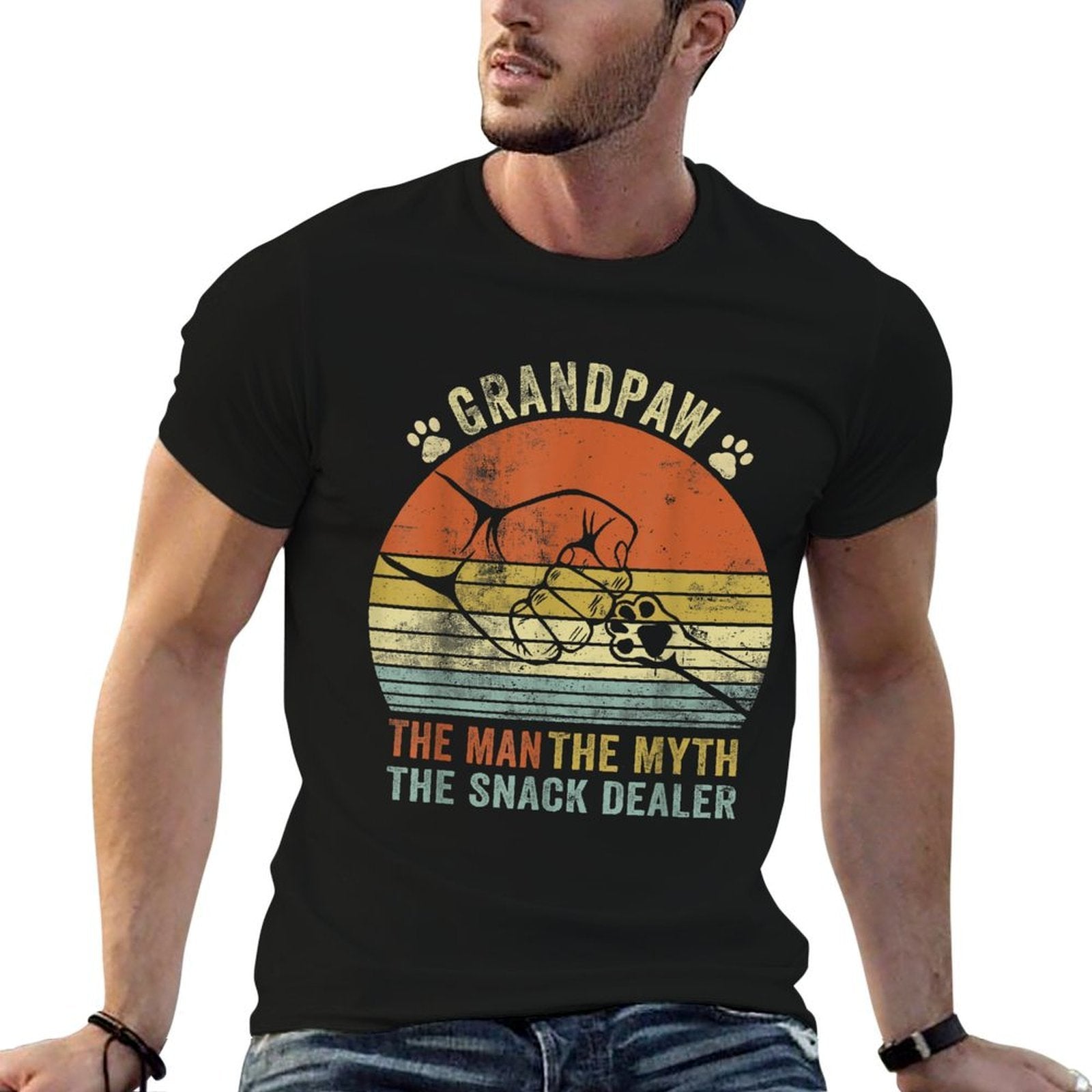 Grandpaw The Myth The Snack Dealer Fathers Day Dog Grandpa  Quick-drying T-Shirt