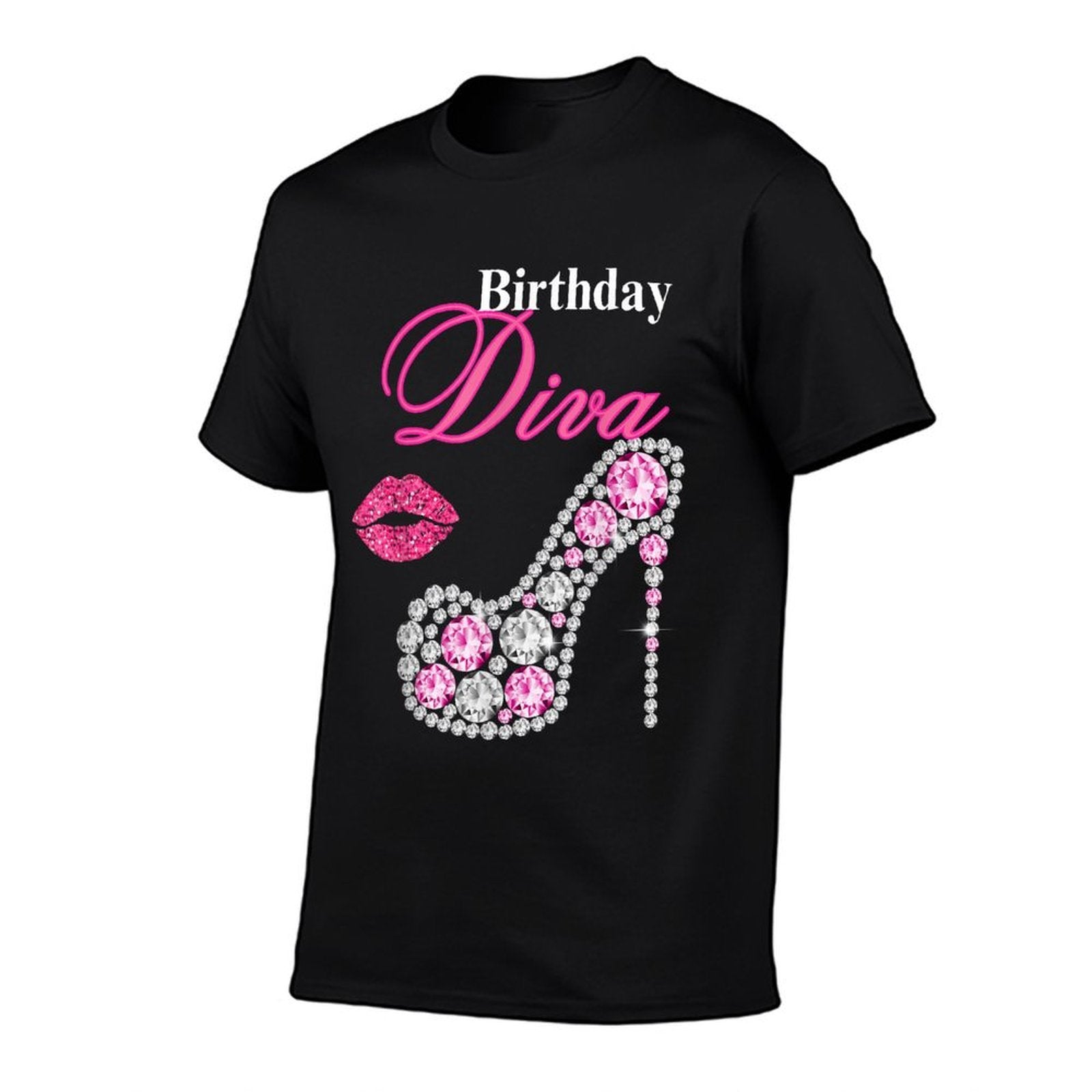 Hot Pink Lips Gifts High Heel Afro Diva Birthday Melanin  Wrinkle-resistant T-Shirt