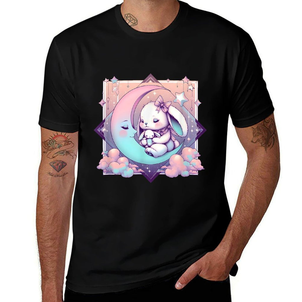 Moon Rabbit Bunny Pastel Goth Kawaii  Durable T-Shirt