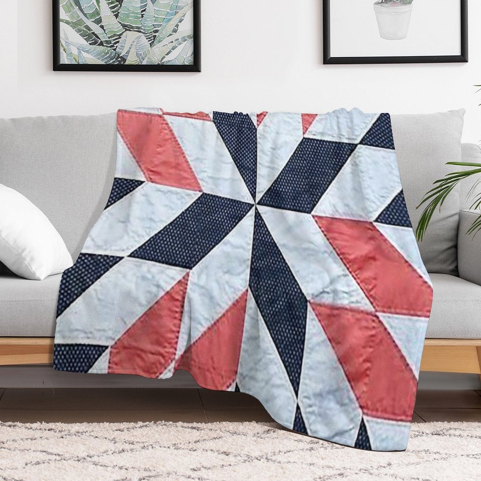 Quilt,patchwork Quilt,quilt Pattern,pennsylvannia Dutch Quilt,lancaster Pa, Star Quilt Gift-ready Throw Blanket