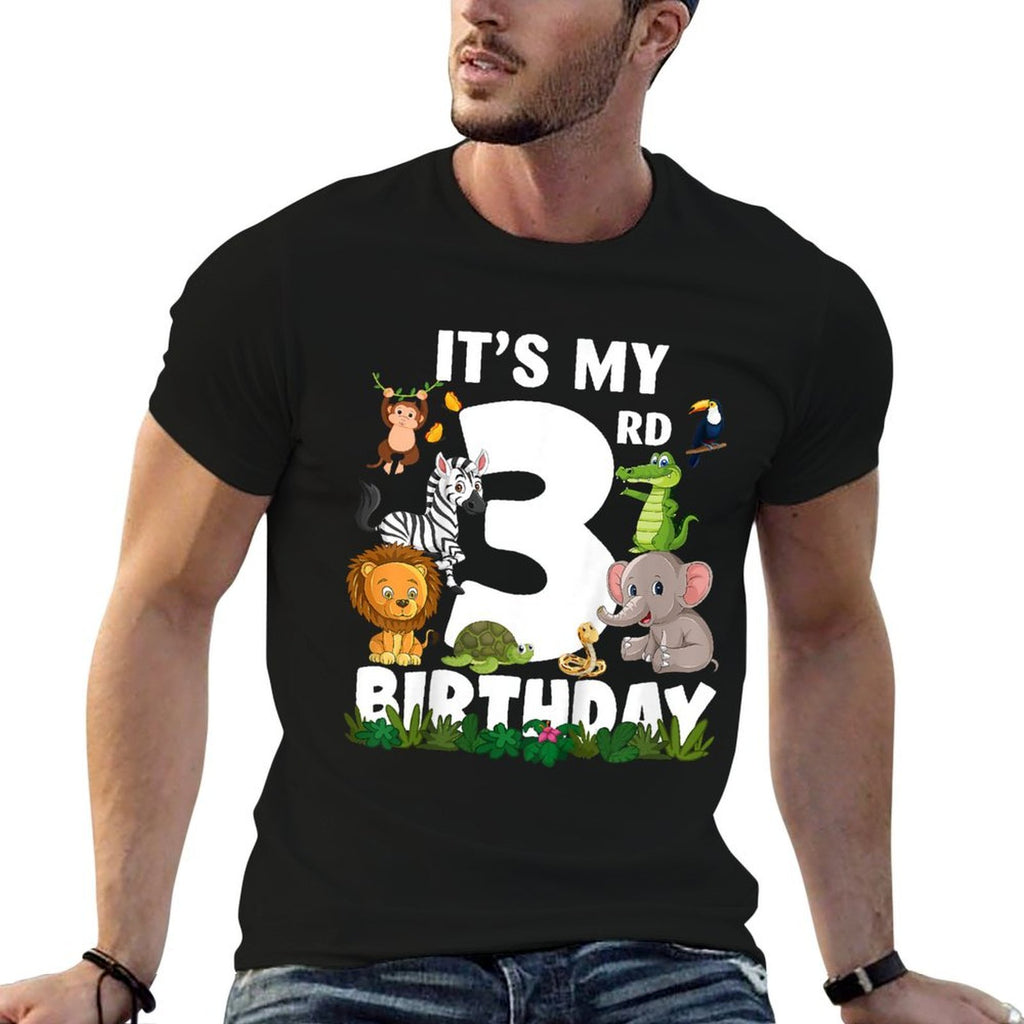 It's My 3rd Birthday Zoo Jungle Safari 3 Years Old Birthday  Graphic-printed T-Shirt