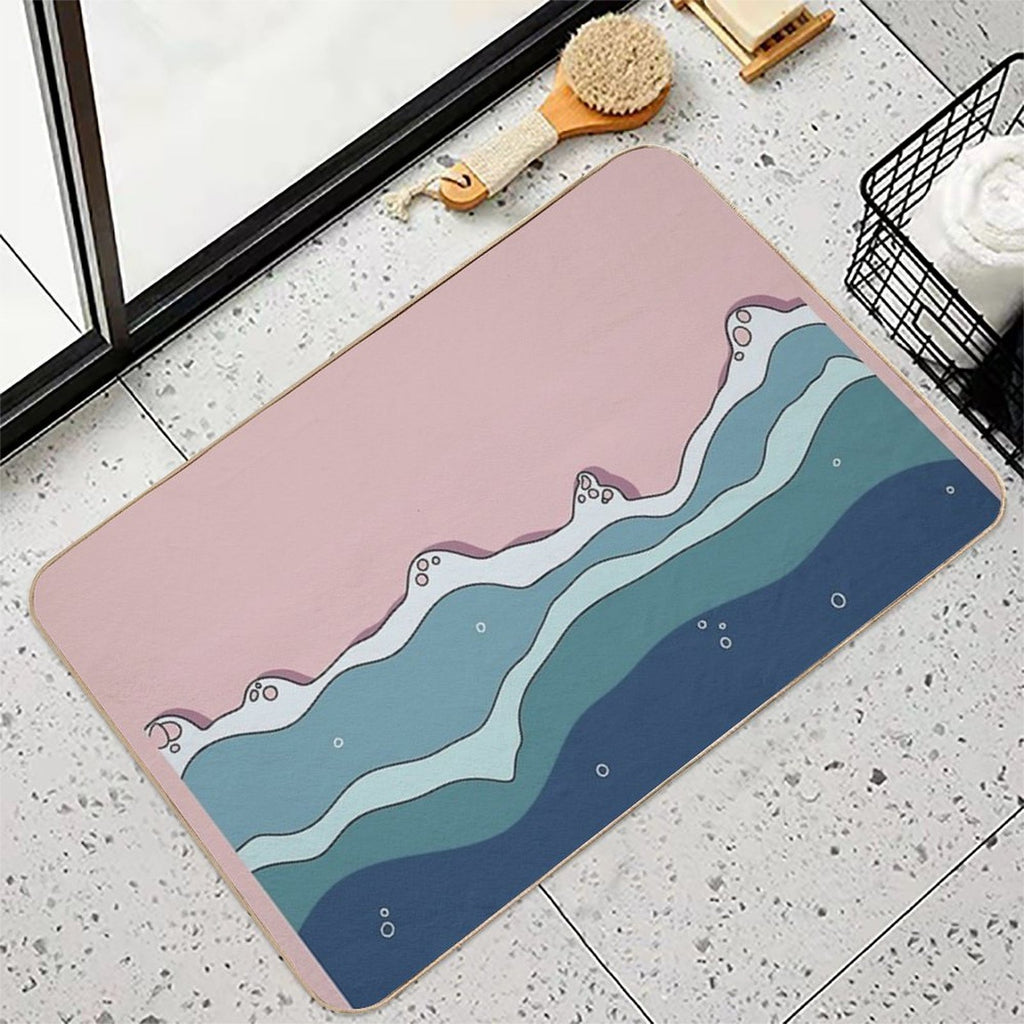 Cartoonish Seashore  Odorless Bath Mat