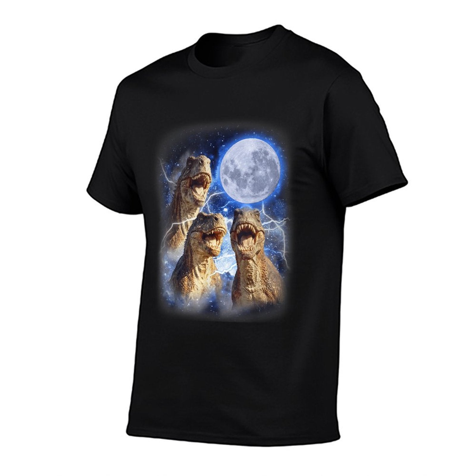 3 Tyrannosaurus Moon Howling Prehistoric Funny Dinosaurs  High-quality Stitching T-Shirt