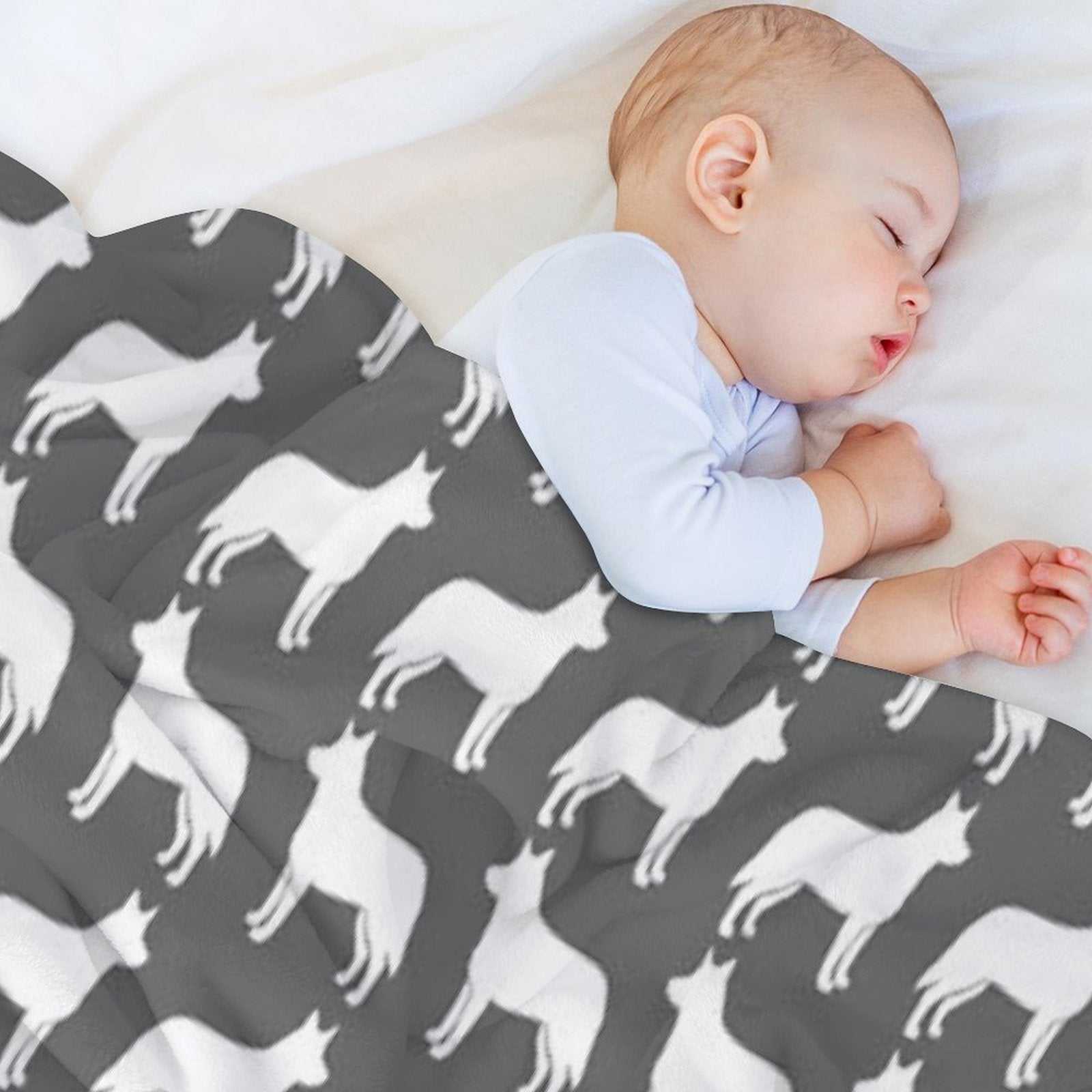 Australian Cattle Dog Silhouette(s) Gift-ready Throw Blanket