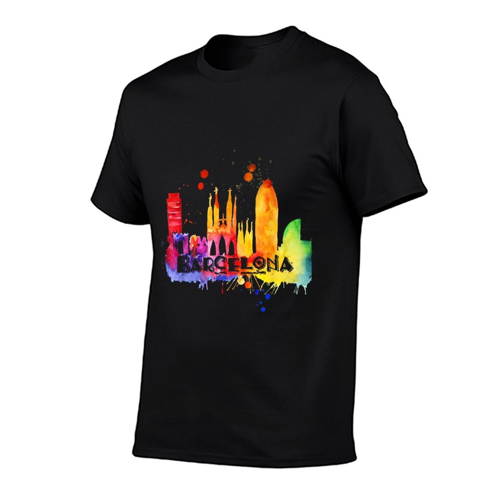 Barcelona, Spain - Souvenir Landscape  Fade-proof Color T-Shirt