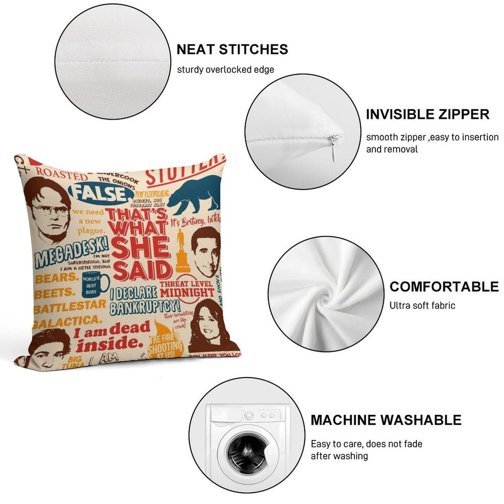 All The Best Quotes from The Office - That's What She Said! Soft Skin-Friendly Throw Pillow