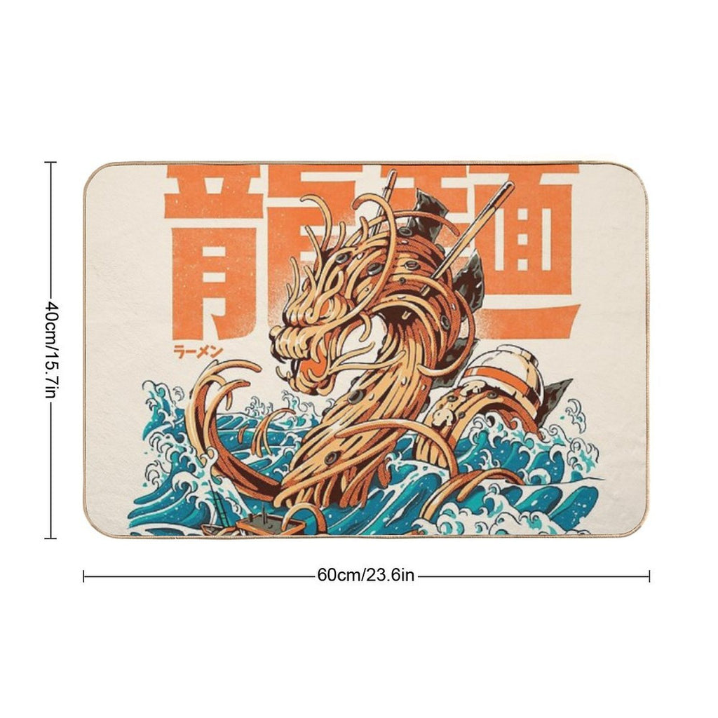 Great Ramen Dragon Off Kanagawa  Non-Slip Bath Mat
