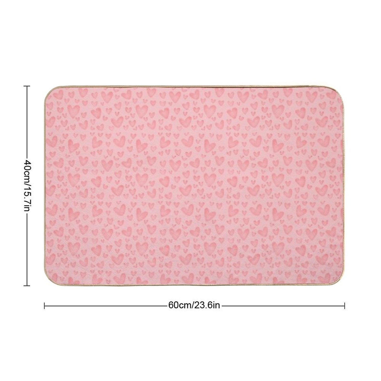 Cute Sweet Pink Hearts As Romantic Seamless Pattern Background Backdrop Wallpaper, Illustration of Love for Valentine's Day Durable Bath Mat